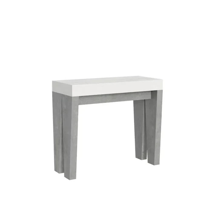 Consolle Allungabile 90-196x40x77 cm in Nobilitato Bianco e Grigio