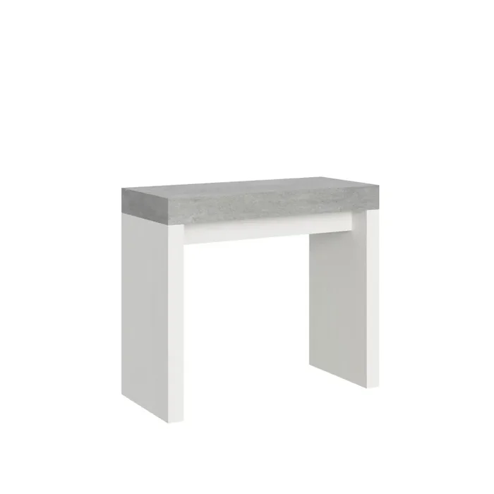 Consolle Allungabile 90-196x40x77 cm in Nobilitato Grigio e Bianco