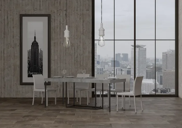 Consolle Allungabile 90-196x40x77 cm in Nobilitato Grigio - immagine 3