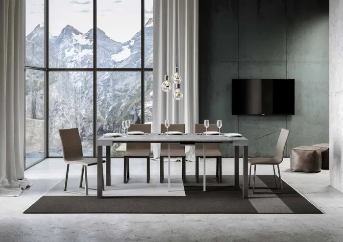 Consolle Allungabile 90-196x40x77 cm in Nobilitato Grigio - immagine 3