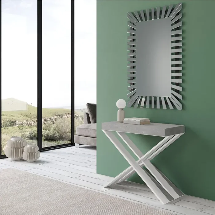 Consolle Allungabile 90-196x40x77 cm in Nobilitato Grigio - immagine 2