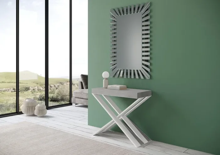 Consolle Allungabile 90-196x40x77 cm in Nobilitato Grigio - immagine 3