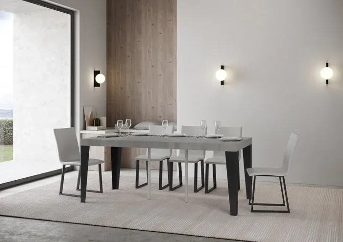 Consolle Allungabile 90-196x40x77 cm in Nobilitato Grigio - immagine 3