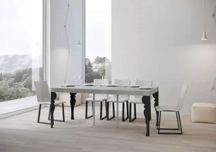 Consolle Allungabile 90-196x40x77 cm in Nobilitato Grigio Saldi - immagine 3