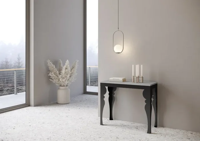 Consolle Allungabile 90-196x40x77 cm in Nobilitato Grigio Vendita calda online - immagine 2