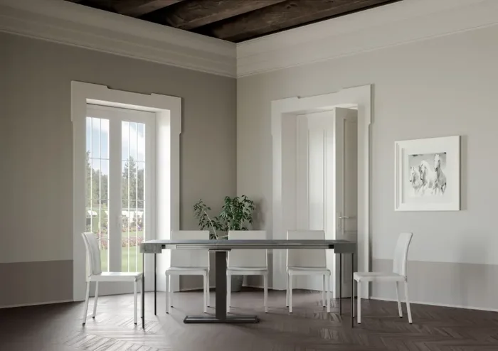 Consolle Allungabile 90-196x40x77 cm in Nobilitato Grigio - immagine 3