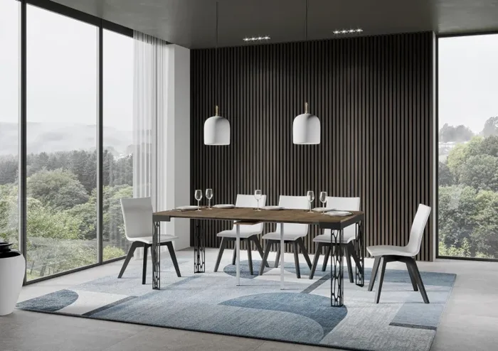 Consolle Allungabile 90-196x40x77 cm in Nobilitato Marrone - immagine 3