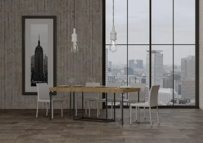 Consolle Allungabile 90-196x40x77 cm in Nobilitato Marrone - immagine 3