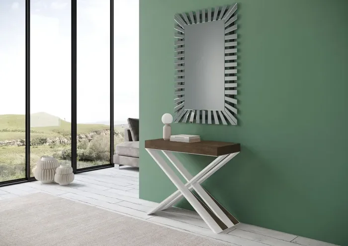 Consolle Allungabile 90-196x40x77 cm in Nobilitato Marrone - immagine 3