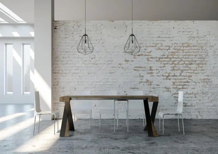 Consolle Allungabile 90-196x40x77 cm in Nobilitato Marrone Saldi - immagine 3