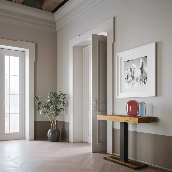 Consolle Allungabile 90-196x40x77 cm in Nobilitato Marrone Saldi - immagine 2