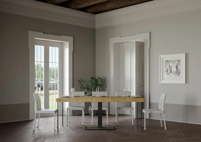 Consolle Allungabile 90-196x40x77 cm in Nobilitato Marrone Saldi - immagine 3