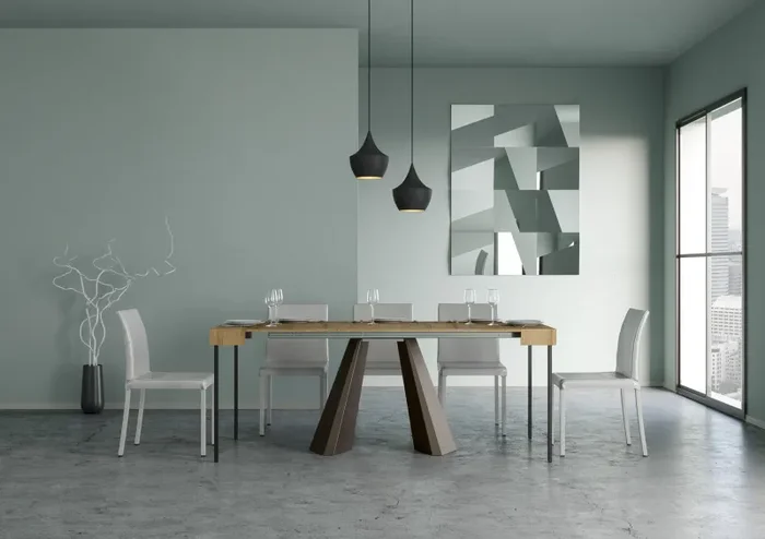 Consolle Allungabile 90-196x40x77 cm in Nobilitato Marrone Sconti - immagine 2