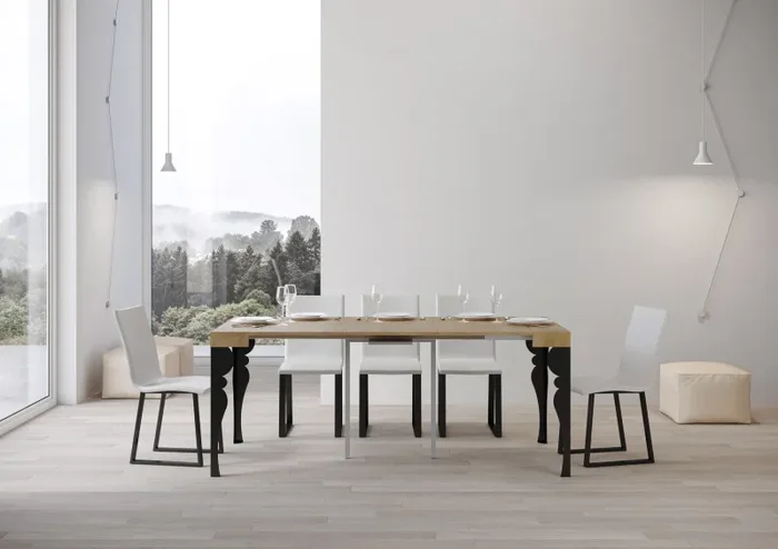 Consolle Allungabile 90-196x40x77 cm in Nobilitato Marrone Vendita calda - immagine 3