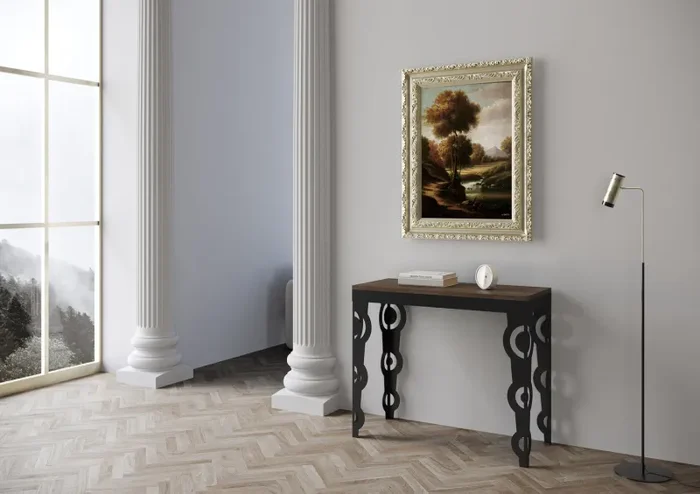 Consolle Allungabile 90-196x40x77 cm in Nobilitato Marrone Vendita online - immagine 2