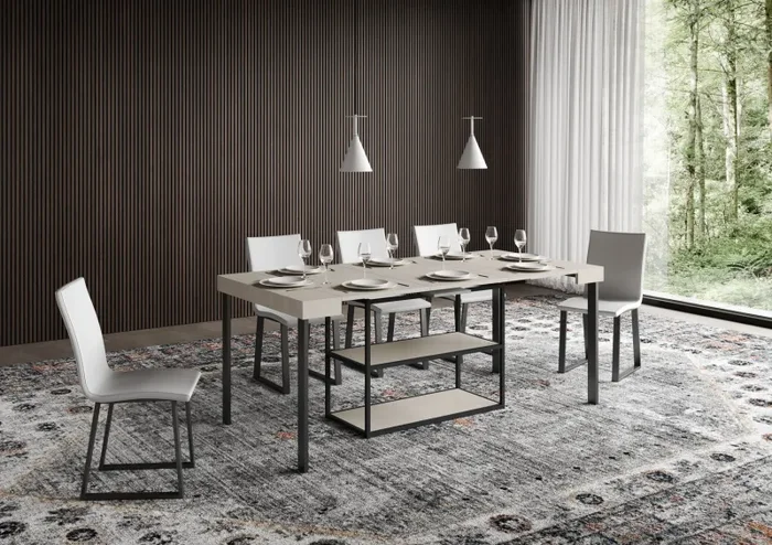 Consolle Allungabile 90-196x40x77 cm Plano Small Cashmere Telaio Antracite In saldo - immagine 3