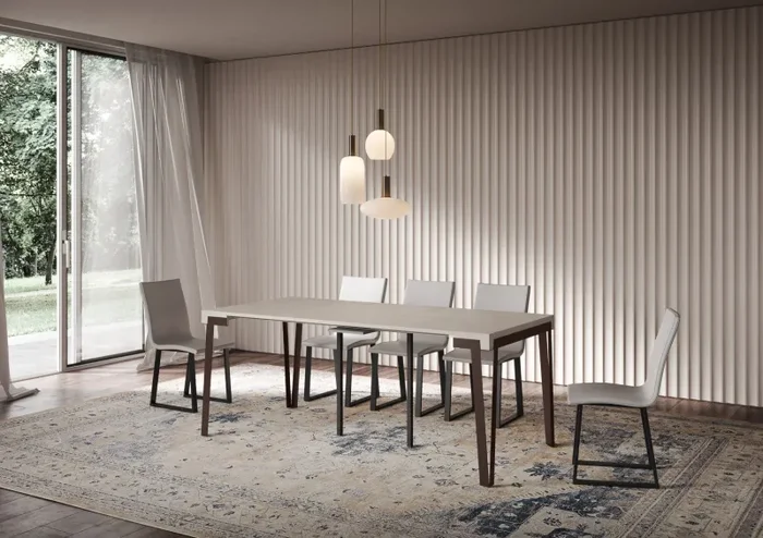 Consolle Allungabile 90-196x40x77 cm Rio Small Cashmere Telaio Ruggine - immagine 3