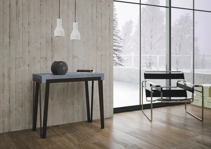 Consolle Allungabile 90-196x40x78 cm in Nobilitato Grigio - immagine 2