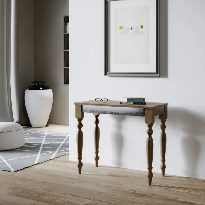 Consolle Allungabile 90-196x40x78 cm in Nobilitato Marrone Fornitura