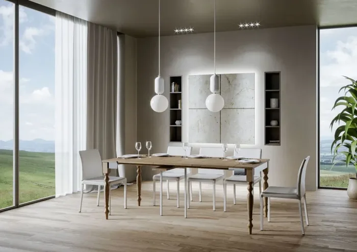 Consolle Allungabile 90-196x40x78 cm in Nobilitato Marrone Fornitura - immagine 2