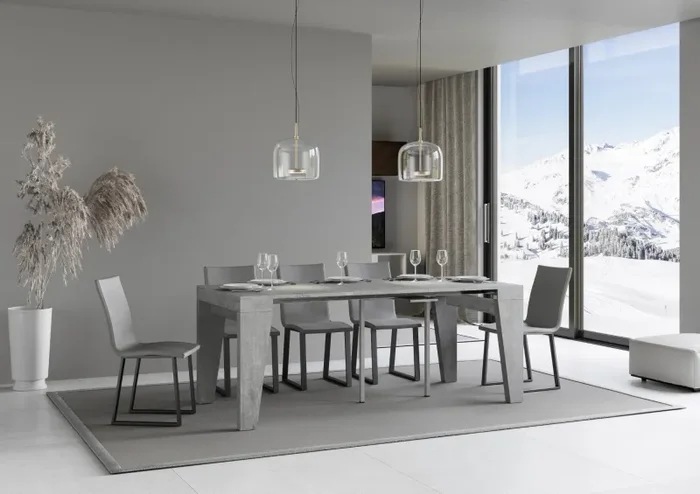 Consolle Allungabile 90-196x42x77 cm in Nobilitato Grigio Sconti - immagine 3