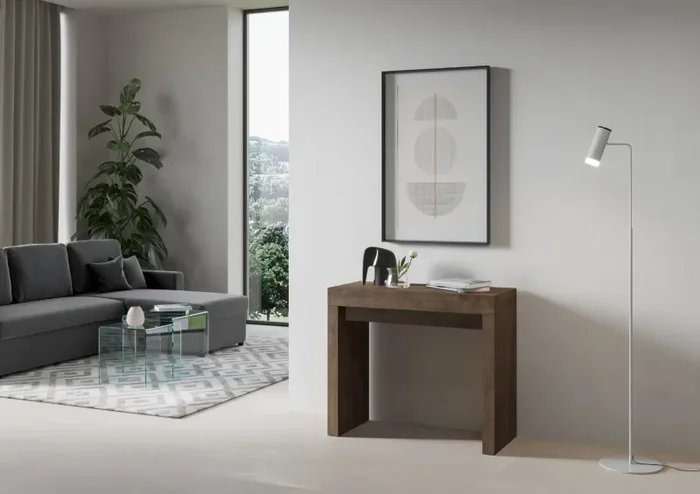 Consolle Allungabile 90-196x42x77 cm in Nobilitato Marrone Sconti - immagine 2