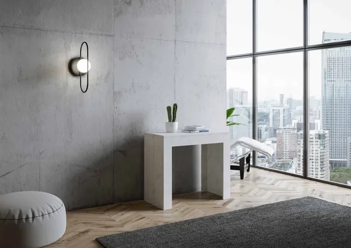 Consolle Allungabile 90-198x42x76.8 cm in Nobilitato Bianco - immagine 2