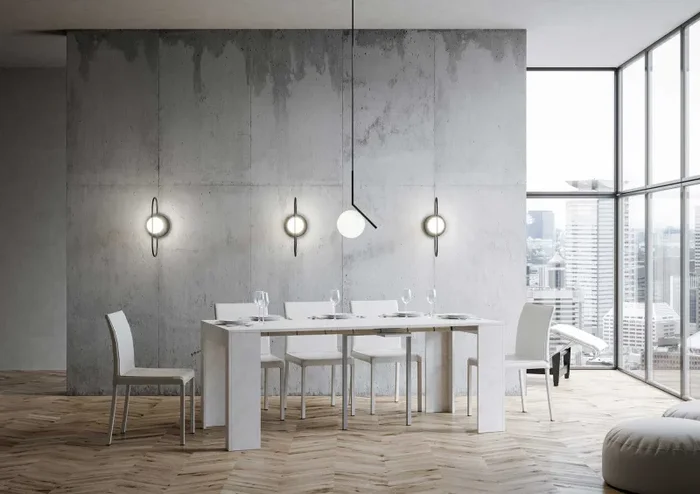 Consolle Allungabile 90-198x42x76.8 cm in Nobilitato Bianco - immagine 3