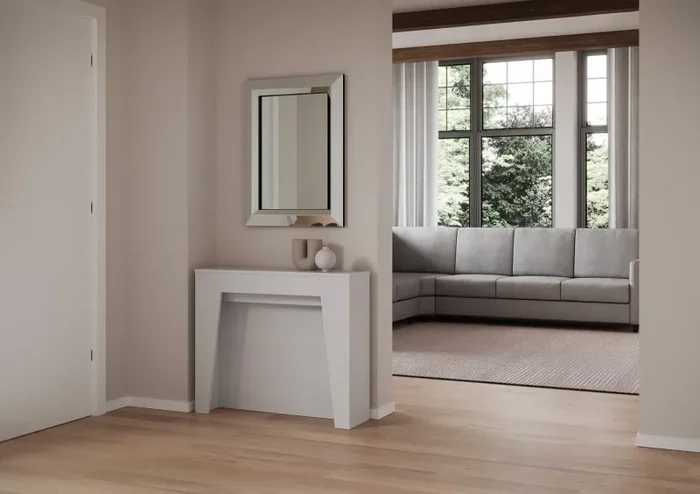 Consolle Allungabile 90×25/211 cm Pannelli in Nobilitato Anea Bianco Frassino - immagine 3