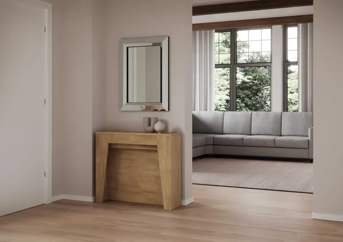 Consolle Allungabile 90×25/211 cm Pannelli in Nobilitato Anea Quercia Natura - immagine 3