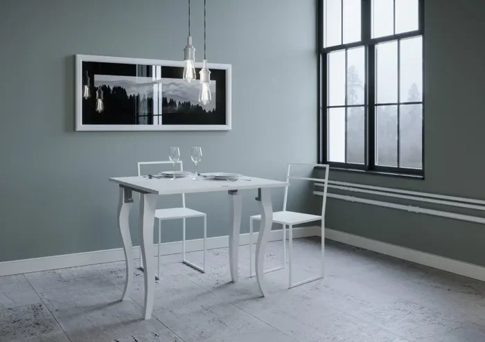 Consolle Allungabile 90×45-90×80 cm in Nobilitato Bianco - immagine 2