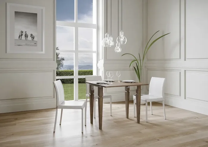 Consolle Allungabile 90×45-90×80 cm in Nobilitato Marrone - immagine 3