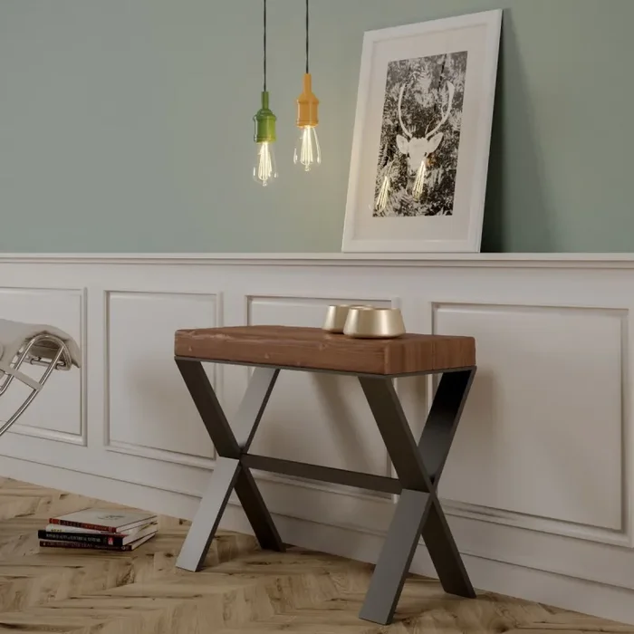 Consolle Allungabile 90-290x40x77 cm in Nobilitato Marrone