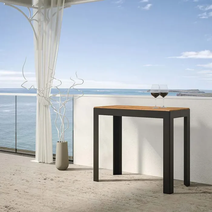 Consolle Allungabile 90-290x40x77 cm in Nobilitato Marrone - immagine 2