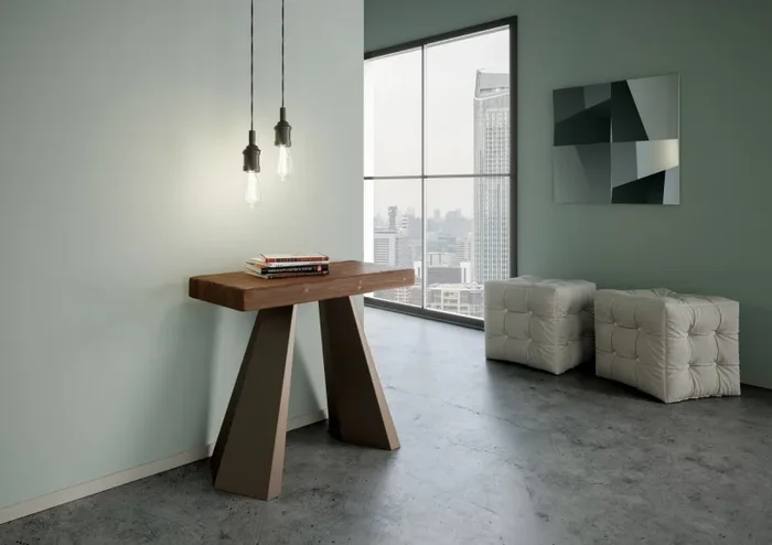 Consolle Allungabile 90-290x40x77 cm in Nobilitato Marrone