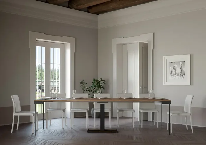 Consolle Allungabile 90-290x40x77 cm in Nobilitato Marrone Vendita online