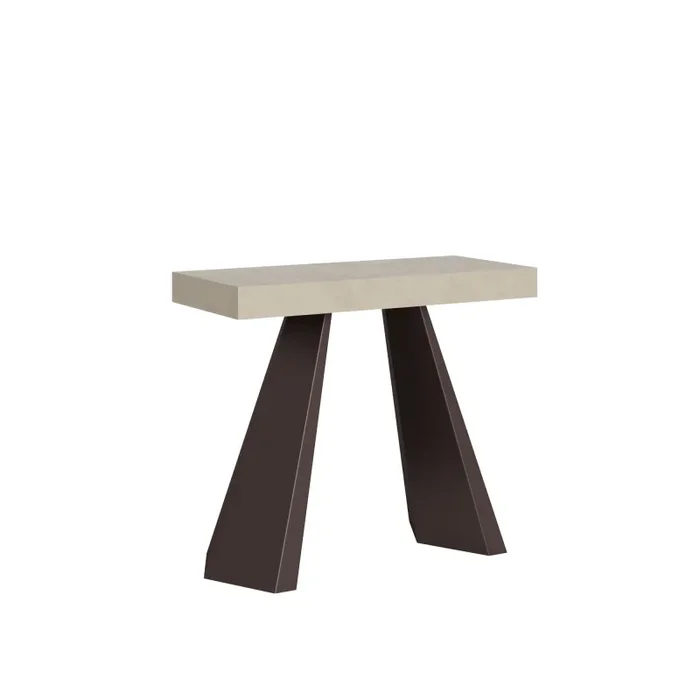 Consolle Allungabile 90-300x40x77 cm Diamante Premium Cashmere Telaio Orso