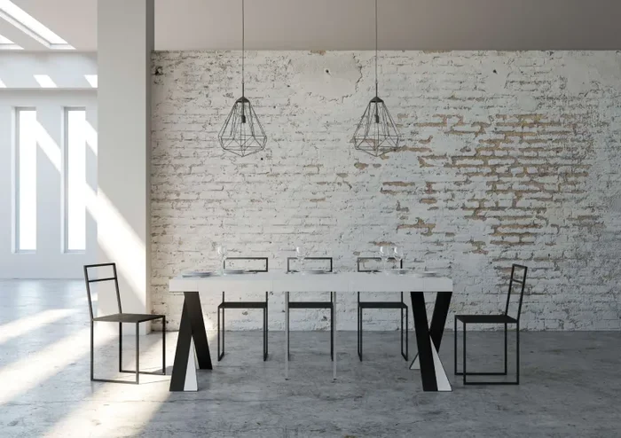 Consolle Allungabile 90-300x40x77 cm in Nobilitato Bianco In saldo - immagine 3