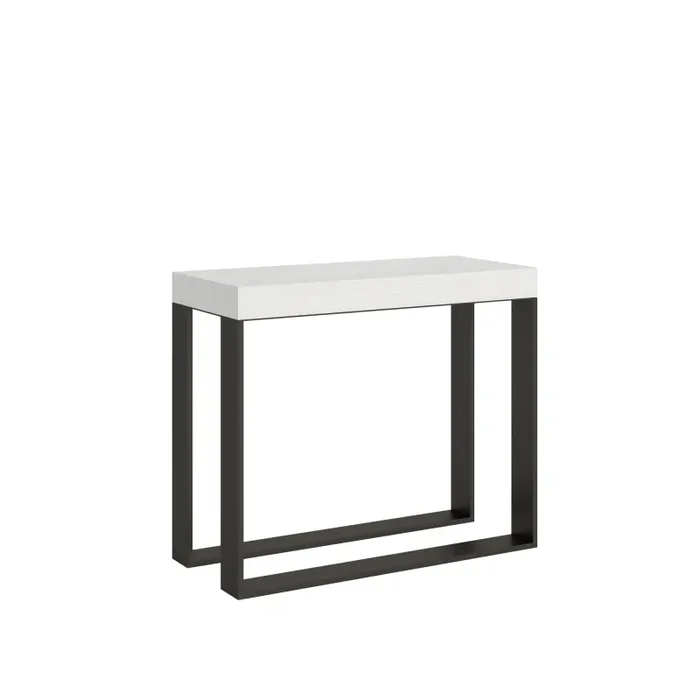 Consolle Allungabile 90-300x40x77 cm in Nobilitato Bianco