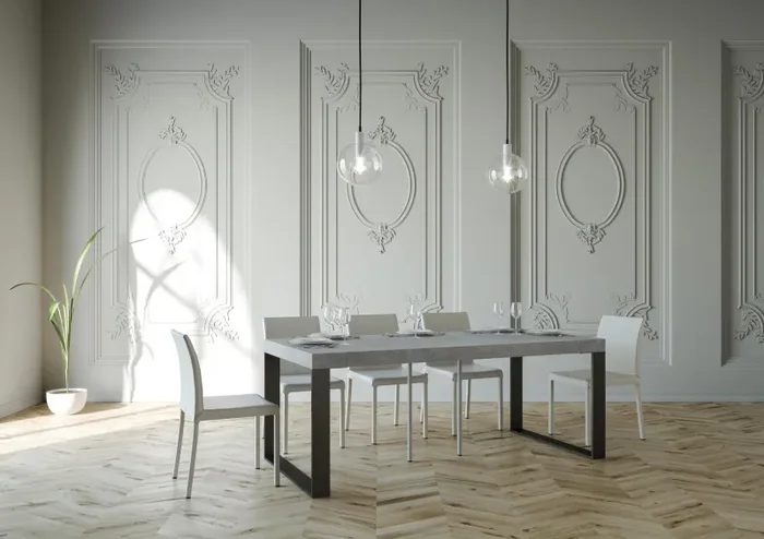 Consolle Allungabile 90-300x40x77 cm in Nobilitato Grigio - immagine 3