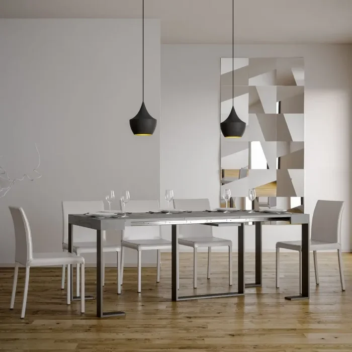 Consolle Allungabile 90-300x40x77 cm in Nobilitato Grigio Online - immagine 3