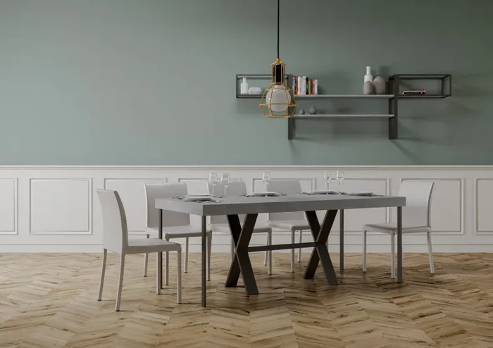 Consolle Allungabile 90-300x40x77 cm in Nobilitato Grigio Saldi - immagine 3