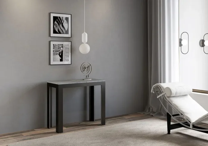 Consolle Allungabile 90-300x40x77 cm in Nobilitato Grigio - immagine 2