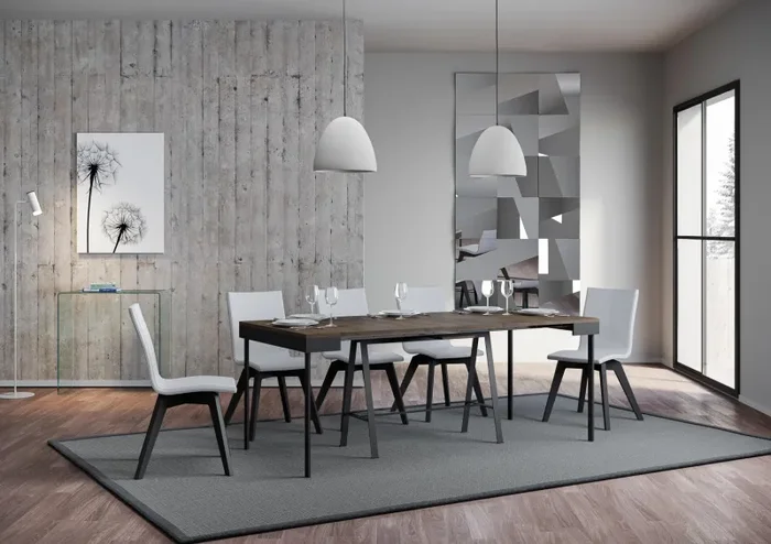 Consolle Allungabile 90-300x40x77 cm in Nobilitato Marrone - immagine 3