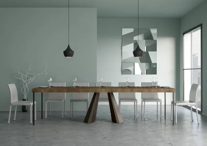 Consolle Allungabile 90-300x40x77 cm in Nobilitato Marrone - immagine 3