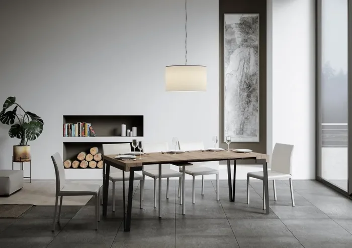 Consolle Allungabile 90-300x40x77 cm in Nobilitato Marrone Online ora - immagine 3