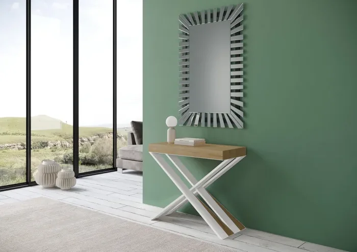 Consolle Allungabile 90-300x40x77 cm in Nobilitato Marrone Vendita calda - immagine 3