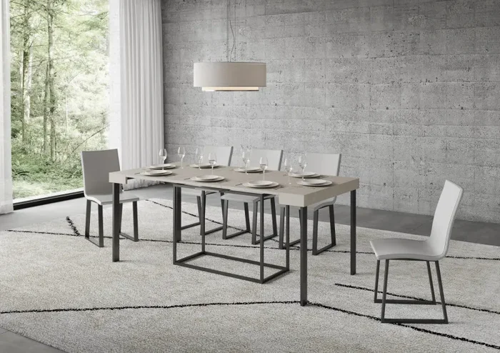 Consolle Allungabile 90-300x40x77 cm Nordica Cashmere Telaio Antracite - immagine 3