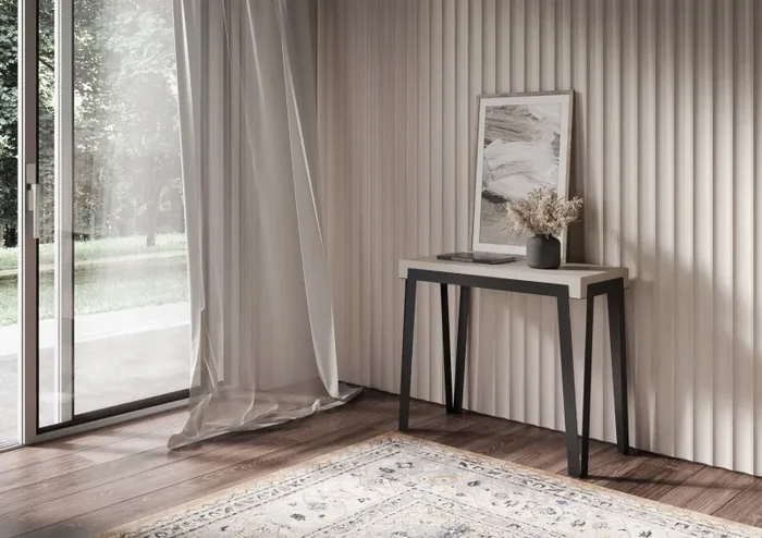 Consolle Allungabile 90-300x40x77 cm Rio Cashmere Telaio Antracite - immagine 2