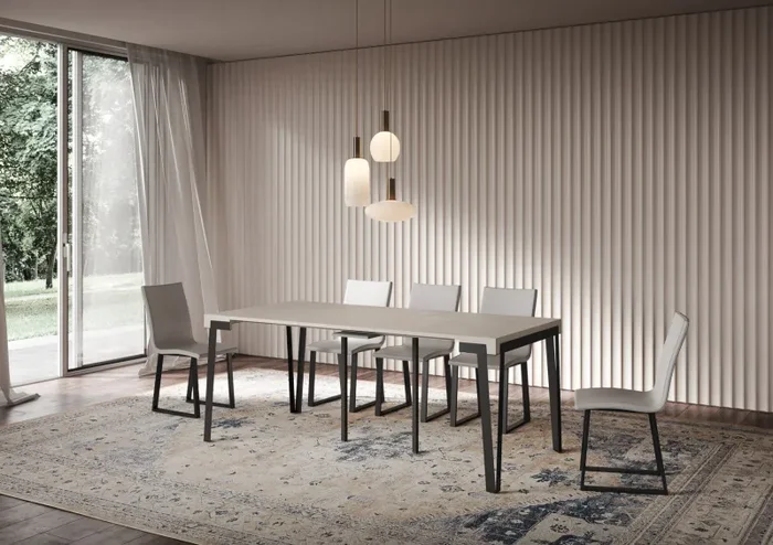 Consolle Allungabile 90-300x40x77 cm Rio Cashmere Telaio Antracite - immagine 3